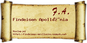 Findeisen Apollónia névjegykártya